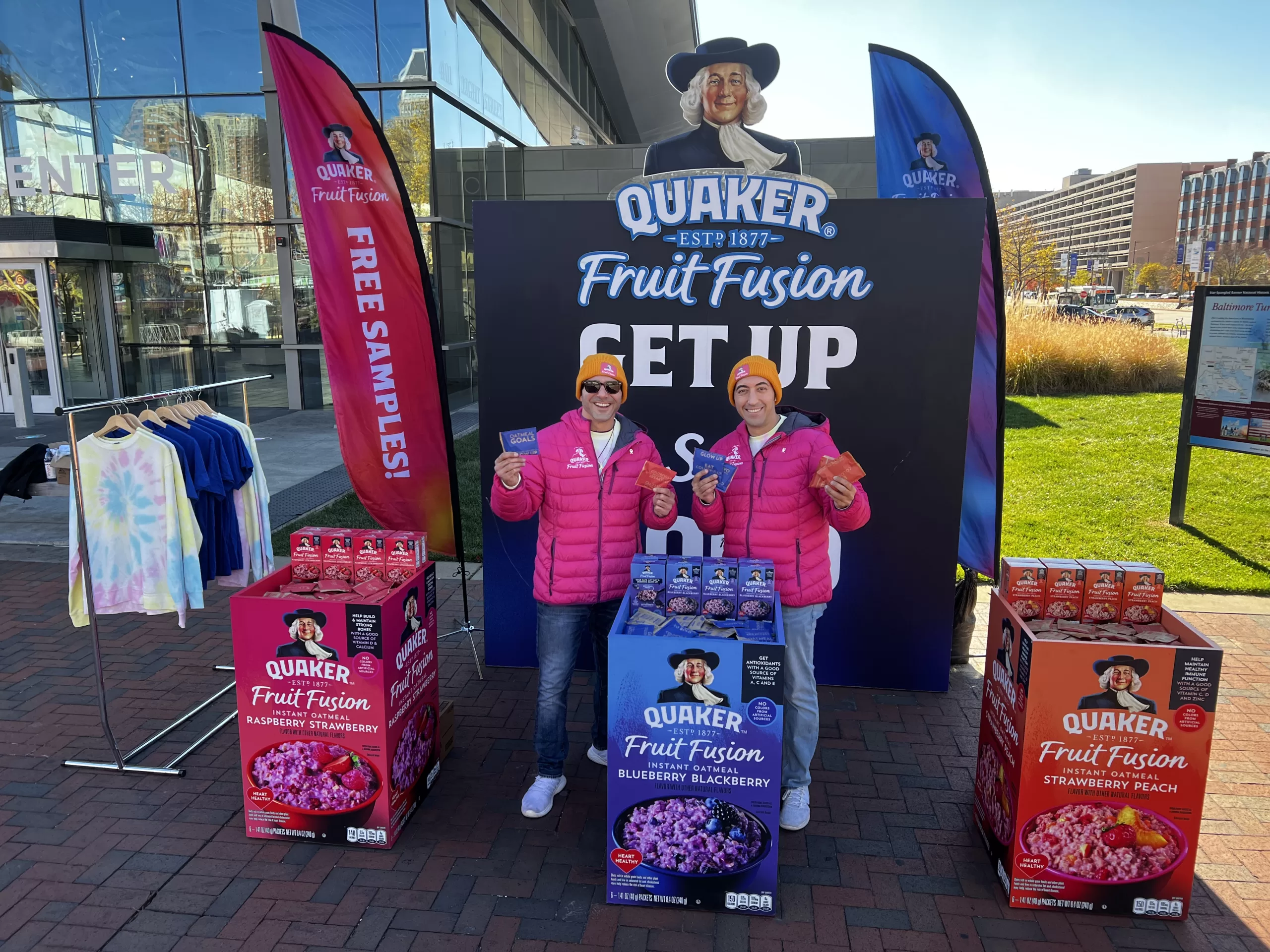 Brand Ambassadors working at Quaker sampling in outdoor location